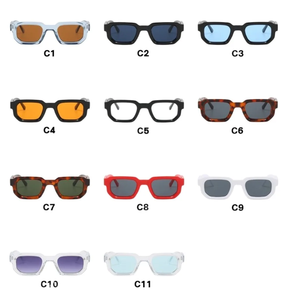 UV Protection Small Frame Square Sunglasses Punk Square Women Sun Glasses Leopard Print UV400 Retro Eyewear Photography