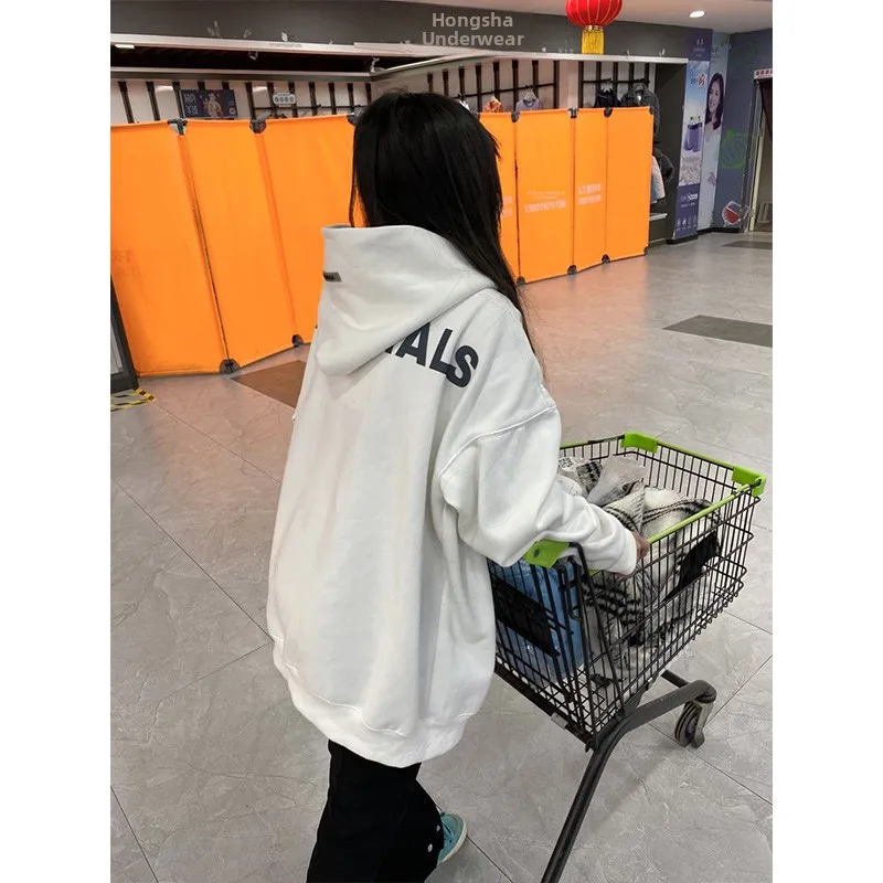 American Sle Oversize Hoodie Women's Spring Autumn Winter Fce Loose Small Size Trendy Hip Hop Top Cotton Polyester