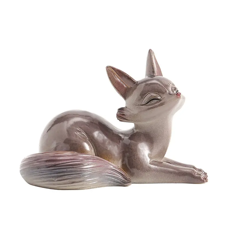 Fox tea pet decoration creative home fox tea play table decoration tea tray tea table tea set tea ceremony accessories