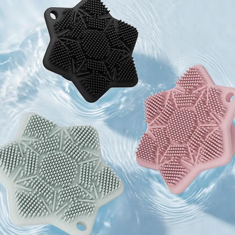 Mini brosse exfoliante en Silicone souple, nettoyant manuel pour le corps, soins du visage, épurateur Portable, douche, brosse de bain en Silicone, 1 pièce