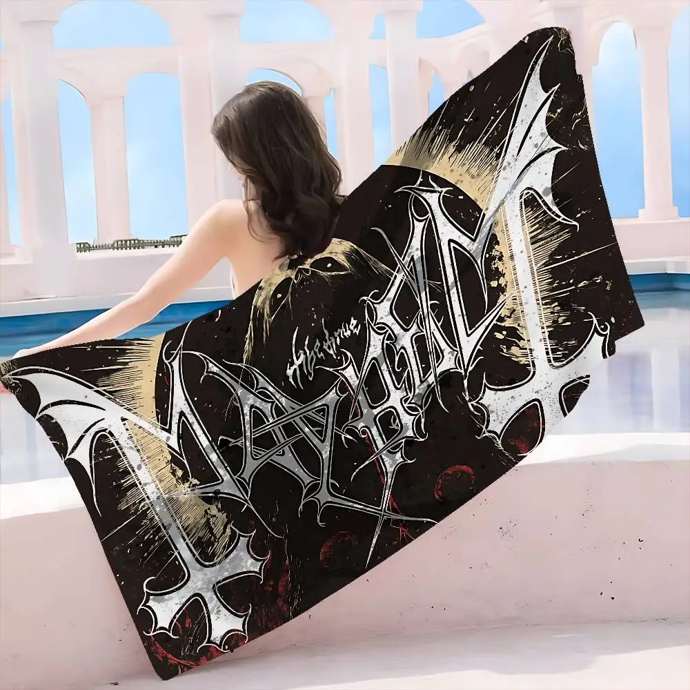 Mayhem Death Rock Band Bath Towel Microfiber Soft Water Absorbing Breathable For Girl Kids Decorative Cartoon Beach Towel