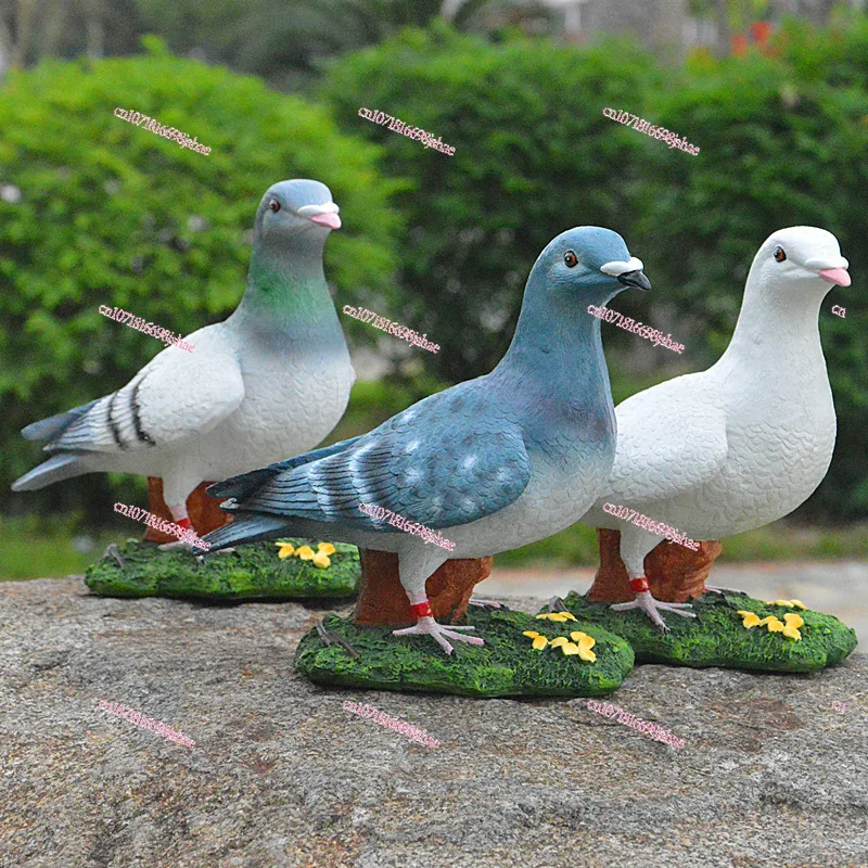 Garden Garden Decoration Animal White Pigeon Ornament Creative Home Props Resin Bird Home Model Crafts