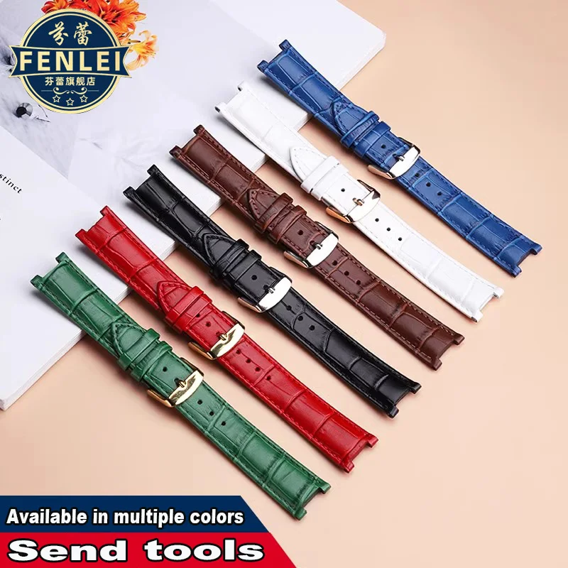 20*12 مللي متر حقق جلد البقر حزام ساعة اليد لساعة مايكل كورس MK6985 6986 2425/2433 2277 حزام (استيك) ساعة الرجال والنساء سوار من الجلد