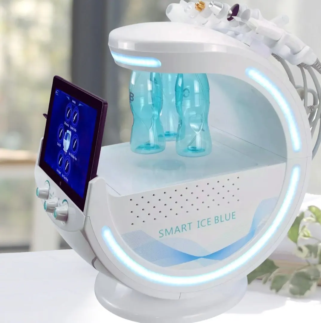 7 In 1 Smart Ice Blue Facial Skin Analysis & Rejuvenation Device Multi-Function Aqua Therapy Pro Portable Skin Care Equipment