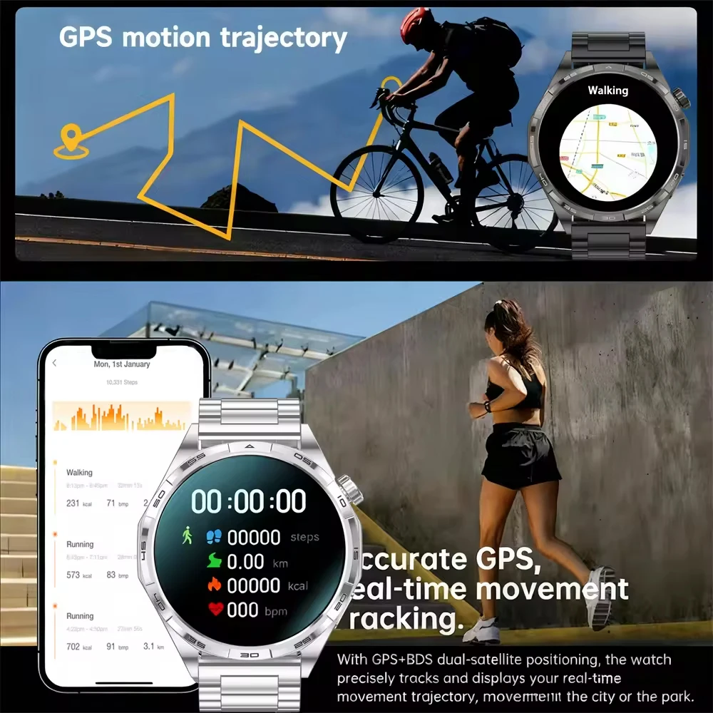 Watch 6 Pro Smart Watch 1.53-inch HD Screen GPS Motion Track BT Call Heart Rate Waterproof Smartwatch Men Women 2025 New Gifts