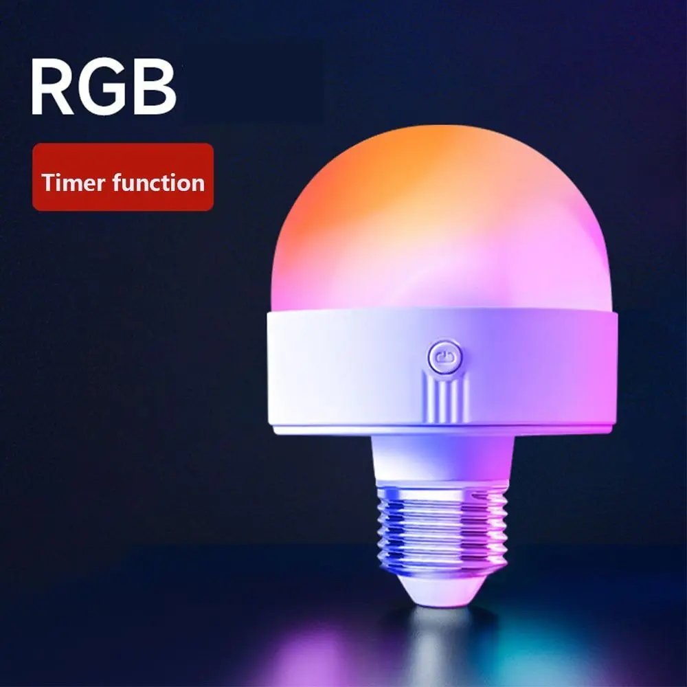 Removable Base Rechargeable LED Bulb Magnetic Base Timer Function RGB Light Bulb USB Rechargeable Adjustable Lighting Modes