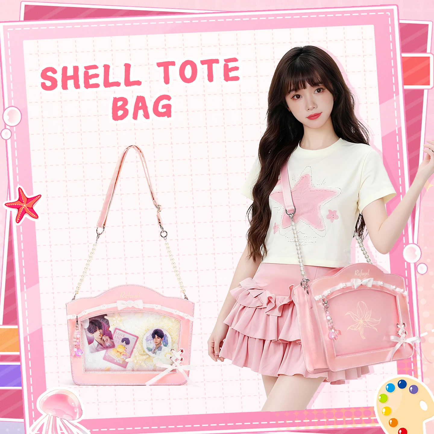 Love and Deepspace Shoulder Bag Cartoon Rafayel Itabag DIY Pain Layer Anime Merchandise Badge Display Commemorative Collection