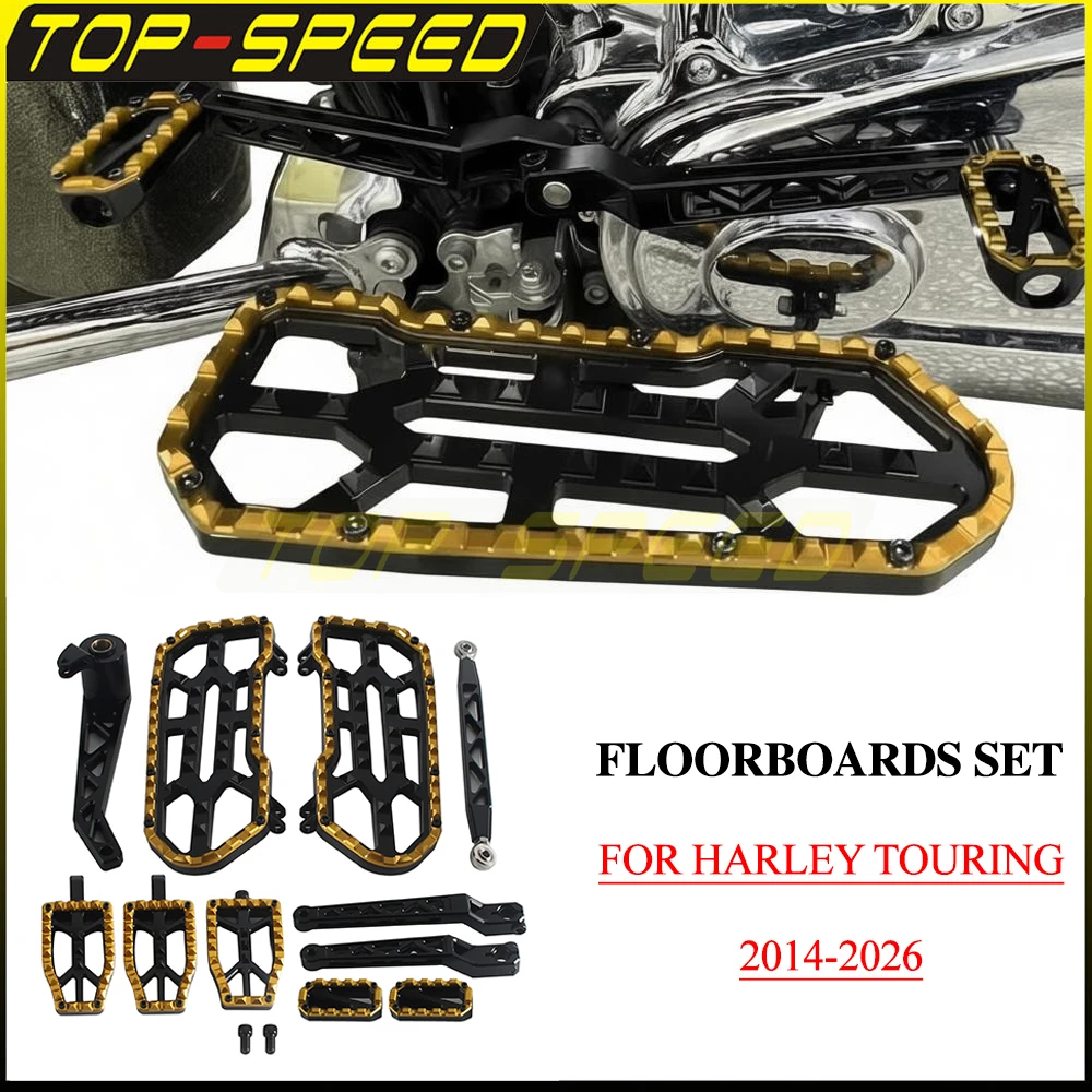 For Harley Touring Road King FLHX 2014-26 Motorcycle Driver Floorboard Passenger Footpeg Brake Arm Shift Linkage Lever Pedal Kit