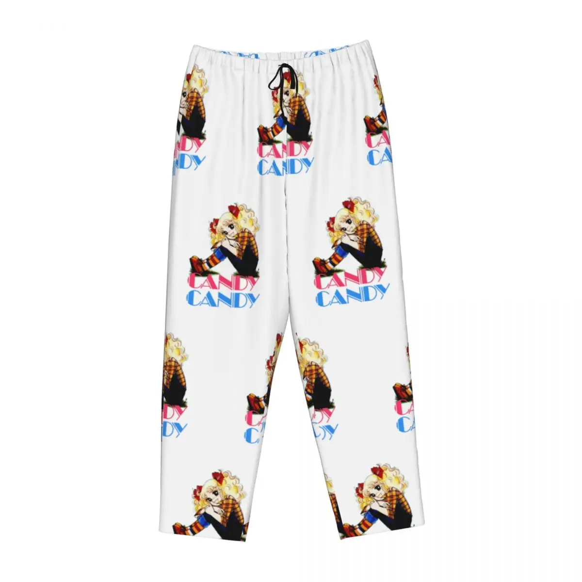 Custom Candy Candy Logo Pyjama Broek Womens Anime Manga Nachtkleding Lounge Slaapbroek Stretch Met Zakken