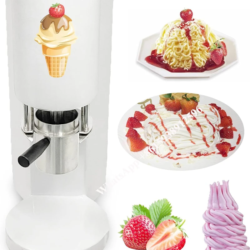 Máquina elétrica de macarrão de sorvete, espaguete, 4 tipos, máquina formadora de sorvete, máquina de fazer sorvete ce