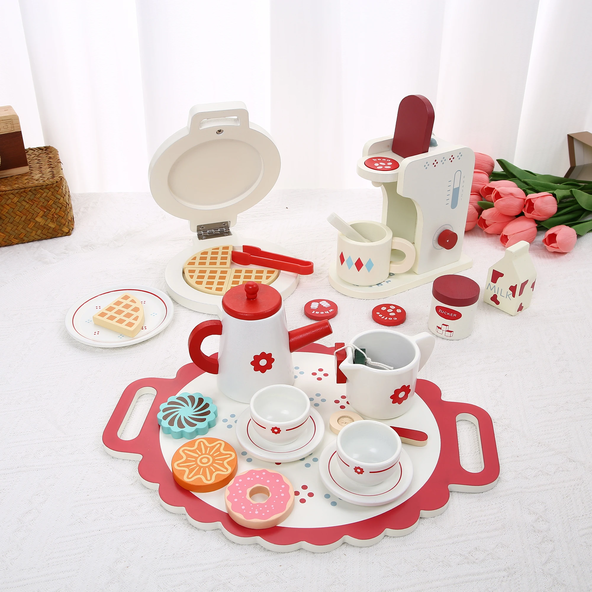 Ekspres do kawy, urządzenie do robienia naleśników, popołudniowa herbata, symulacja domu, interaktywna zabawa rodzic-dziecko, przybory kuchenne