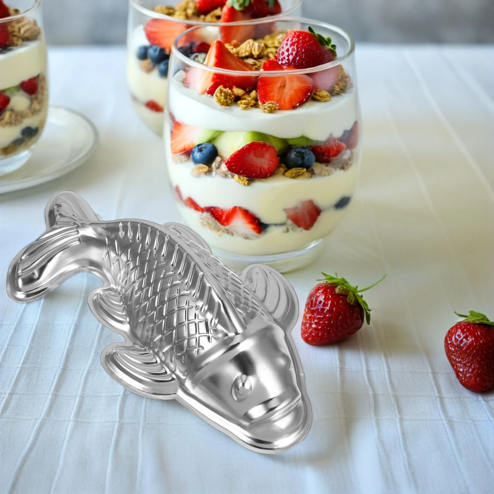 

Fish Shaped Aluminum Alloy Nonstick Rice Cake Mold Jelly Chocolate DIY Kitchen Supplies H657 Mini Pans Lightweight Compact