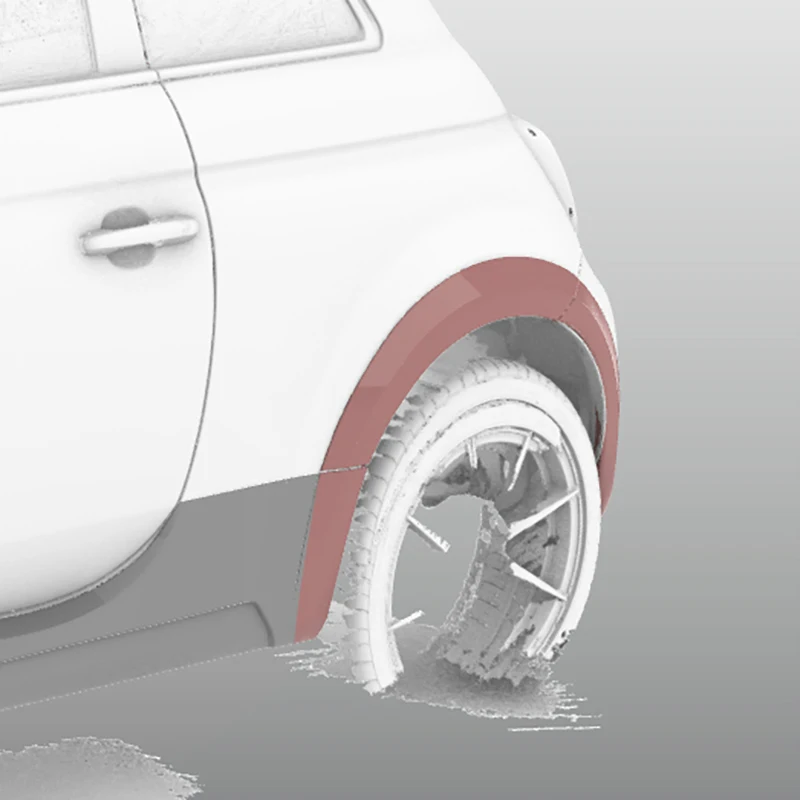 

500 S3 Exterior EPA Type Wide Body Rear Wheel Flares - 4pcs Fiberglass High-Strength Mod Kit