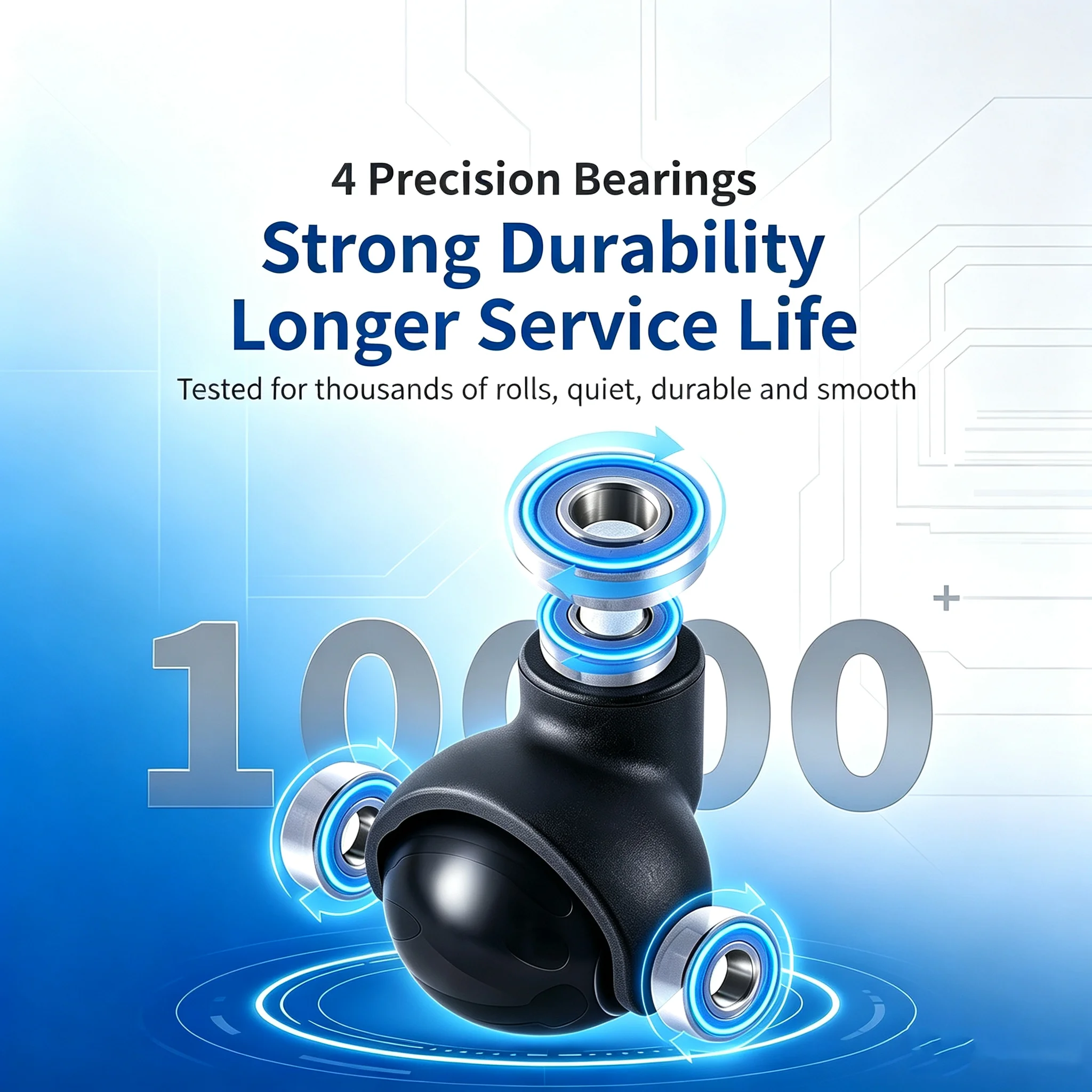 Furniture Screw Type - (5 ชิ้น) ล้อเก้าอี้สำนักงานแบบลูกบอลขนาด 2 นิ้ว ล้อไนลอน