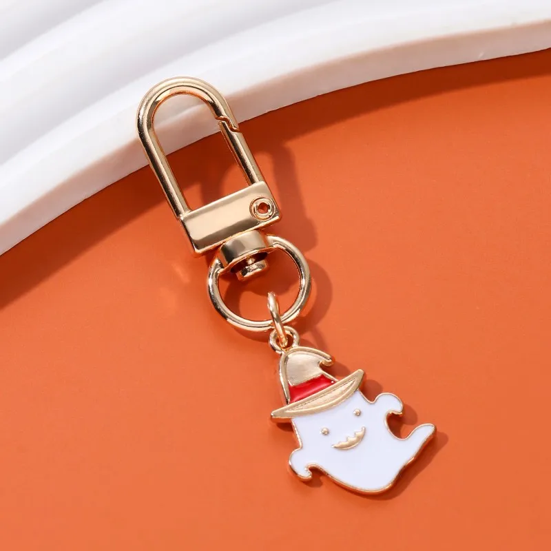 Cute Halloween Pumpkin Little Devil Spider Cat Enamel Keychain Funny Style Little Pendants For Making Handmade DIY Jewelry
