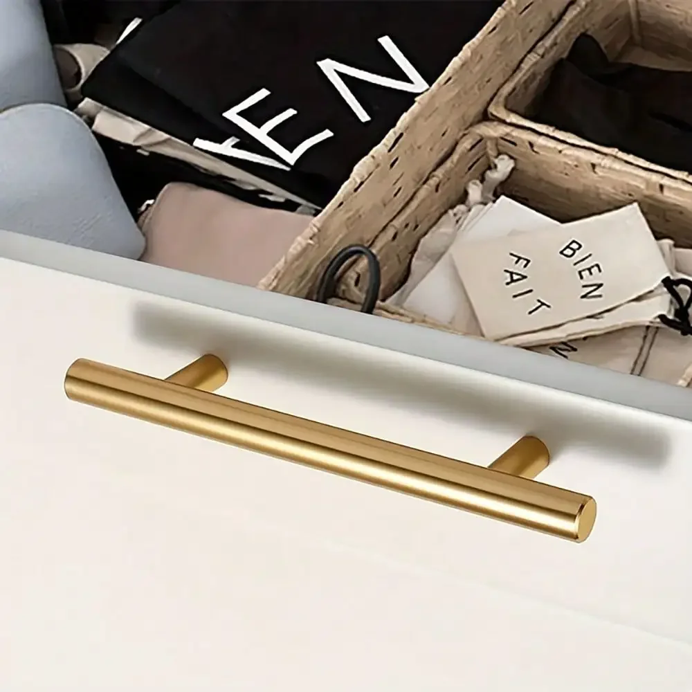 12pcs Gold Cabinet Drawer Pulls,Brushed Nickel Stainless Steel Furniture Knobs for Drawer