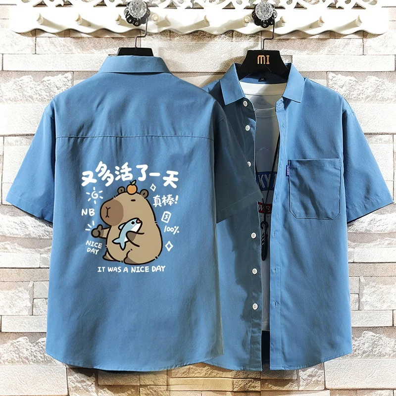 

Мужская футболка из ледяного шелка с коротким рукавом, модный уникальный дизайн, рукав 5 дюймов, повседневная верхняя одежда, дышащий полиэстер, молодежная мода