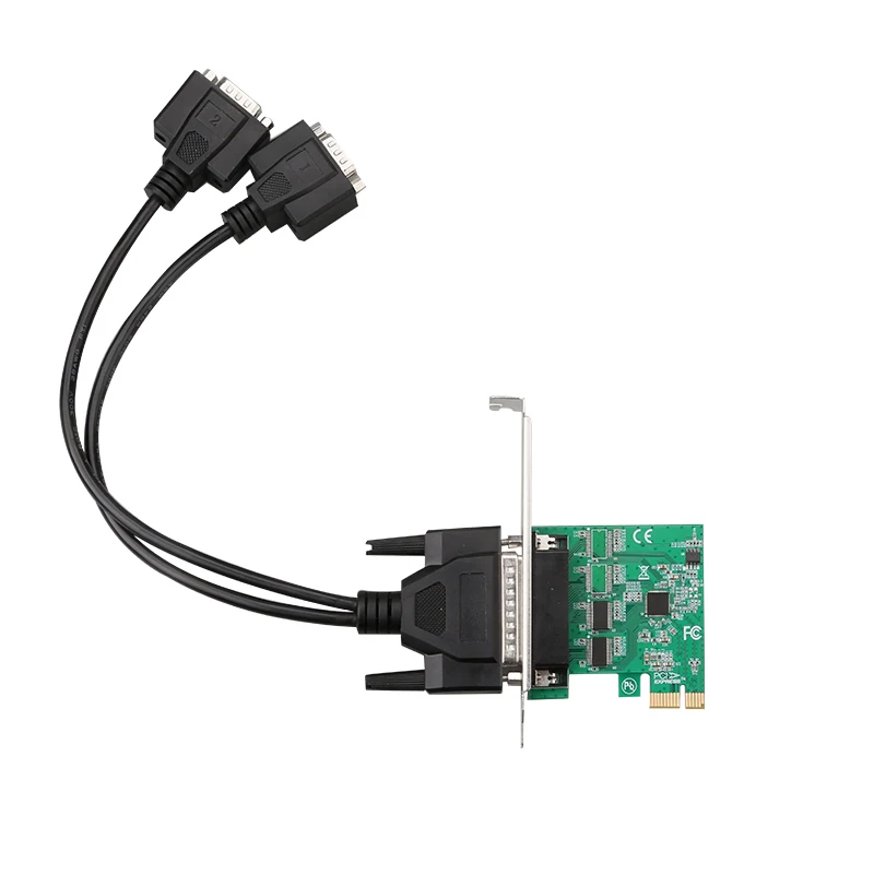 2 منفذ PCIe Rs232 بطاقة مهايئ مسلسل منخفض المستوى PCI Express إضافة على بطاقة ASIX/AX99100 بطاقة توسيع مع كابل الاختراق