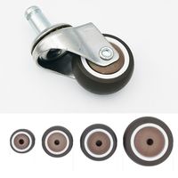 New 1/1.5/2 inch TPR Rubber Casters Trolley Case Wheels Mute Rubber Roller Coated Wheel Replacement Suitcase Wheel Parts