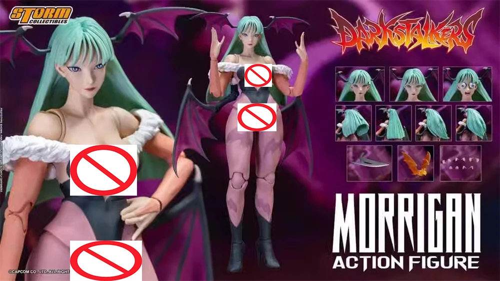 1/12 العاصفة اللعب CPDS02 لعبة لاعب القتال في الشارع موريجان مصاص دماء عمل الشكل الأزرق الشعر الخفافيش الجناح تصميم 6 "عمل الشكل