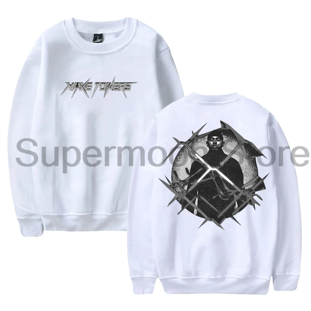 Myke Towers Barbed Wire Merch 2024 North America Tour Crewneck Long Sleeve Streetwear Women Men Sweatshirt Hip Hop Clothes