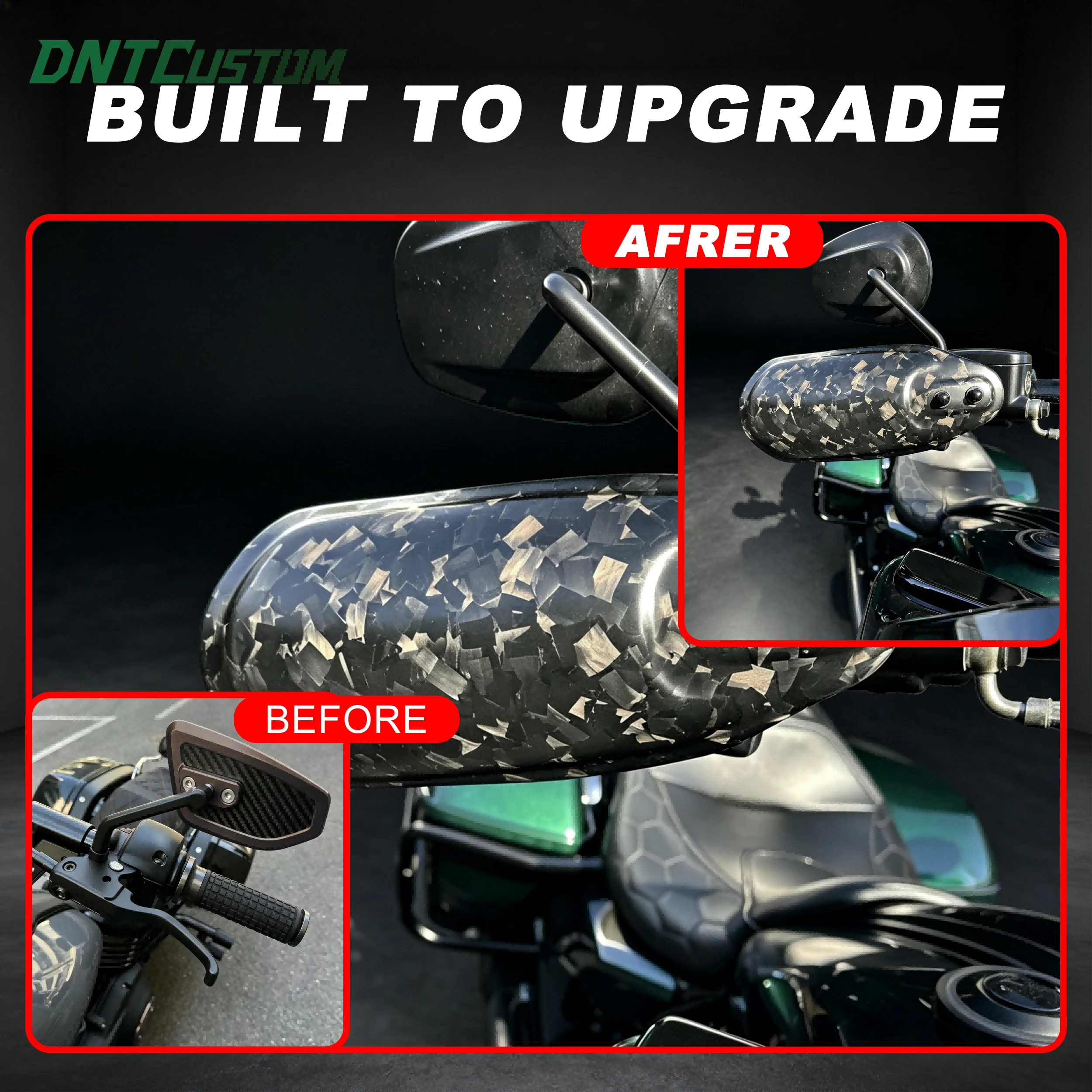 DNTCUSTOM Motorcycle Forged Carbon Fiber Handlebar Hand Guard Wind Deflector Cover for Harley Softail Street Bob(FXBB)2018-2020