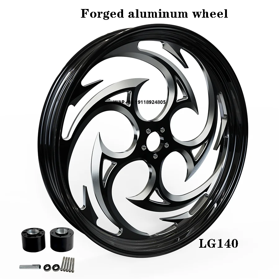 New Hot Sale Swirl Spoke Aluminum 6061 T6 Black Motorcycle Wheel for Street Glide 2008-2025