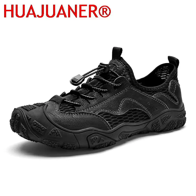 Zapatos de senderismo de malla transpirable para hombre, zapatos antideslizantes para exteriores, zapatos de escalada de Trekking duraderos, zapatillas cómodas de moda para hombre