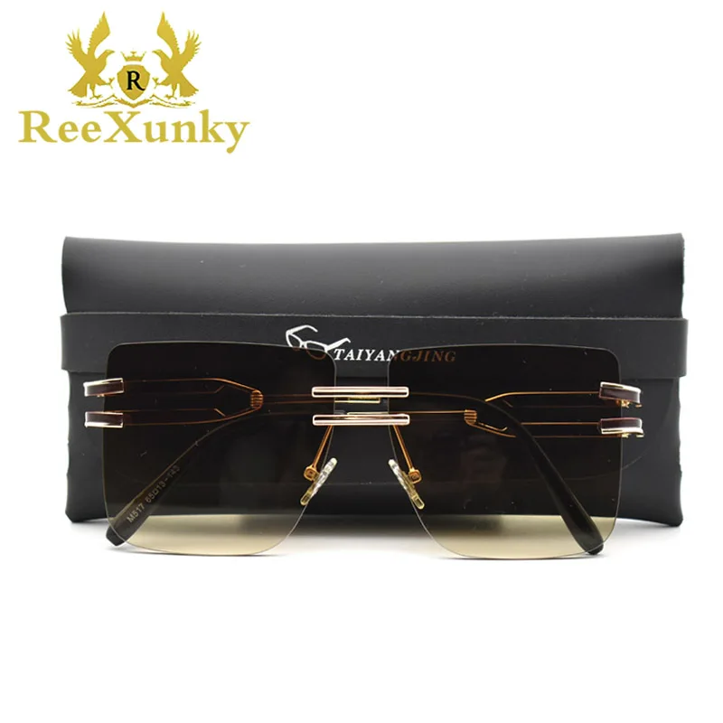 

Luxury Designer Rimless Square Sunglasses Women Fashion High Quality Vintage Sun Glasses Ladies Retro Shades Visor Oculos Top