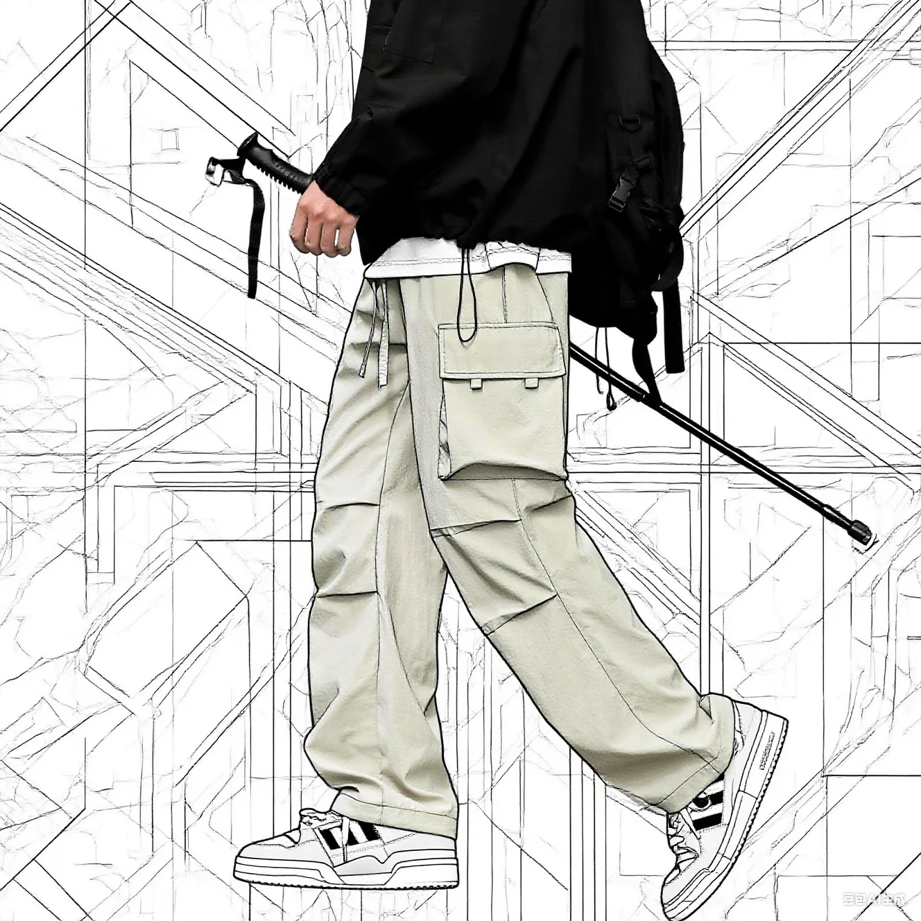 Paratroopers Pants Workers Tide Men's Summer Summer Skin American Tide Straight Casual Cold Sports Sports Big Pocket Big Pocket