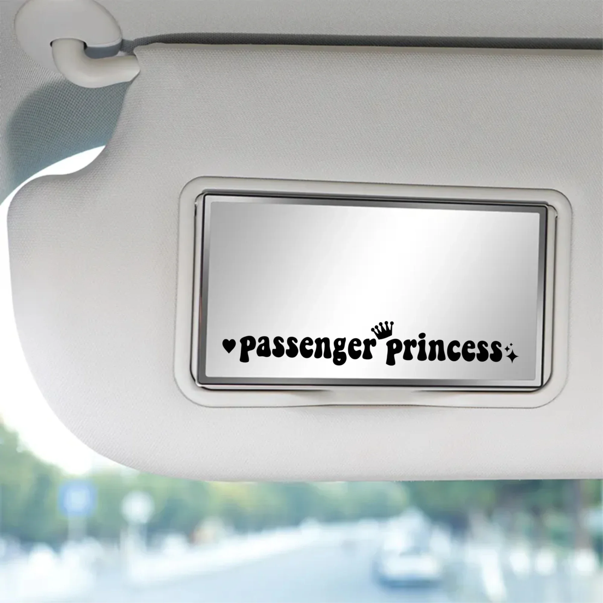 Funny Passenger Princess Sticker Car Rearview Mirror Vinyl Decal Creative Auto Interior Decoration Waterproof Accessory