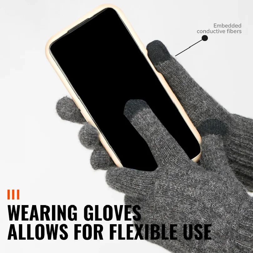 WRELS Winter Gloves Knit Gloves for Men Women Touch Screen Warm Running with Thermal Soft Knit Lining Glove for Running Driving