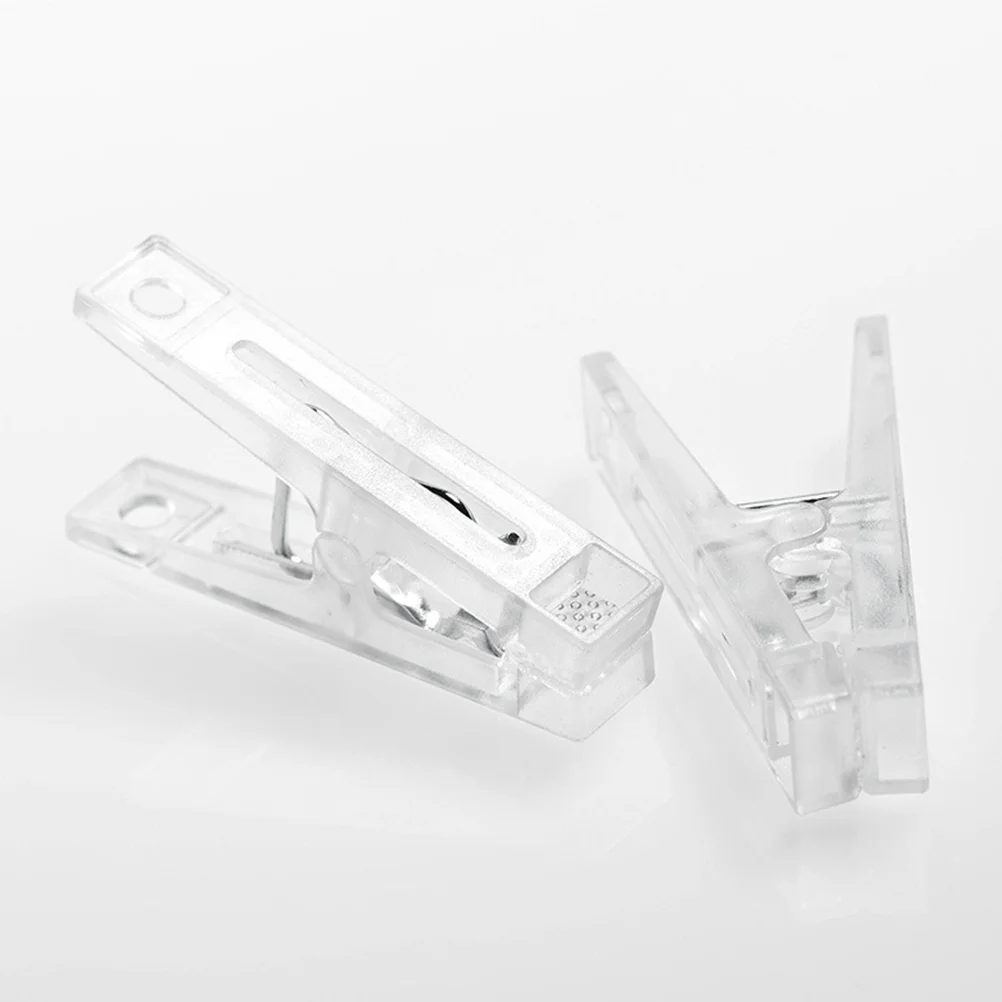 

10Pcs Plastic Clothespins Clear White Color Anti-Slip Smooth Edges Home Office Practical Helper Clothing Clamp