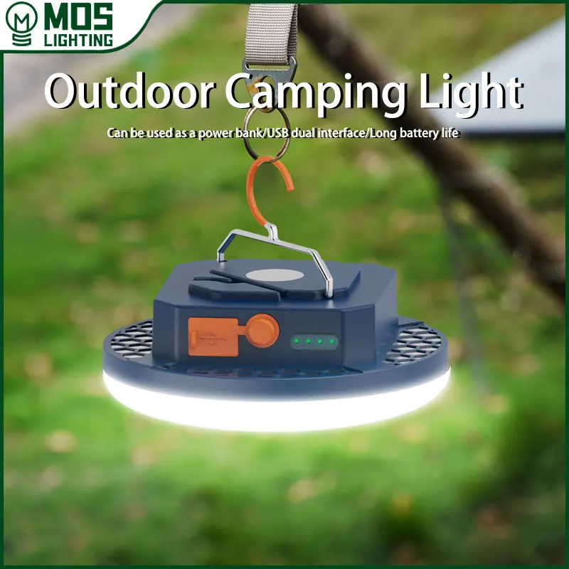 MOSLIGHTING Camping Lantern 7200mAh Rechargeable LED Hanging Tent Light Magnet Portable Flashlight Car Repair Emergency Light