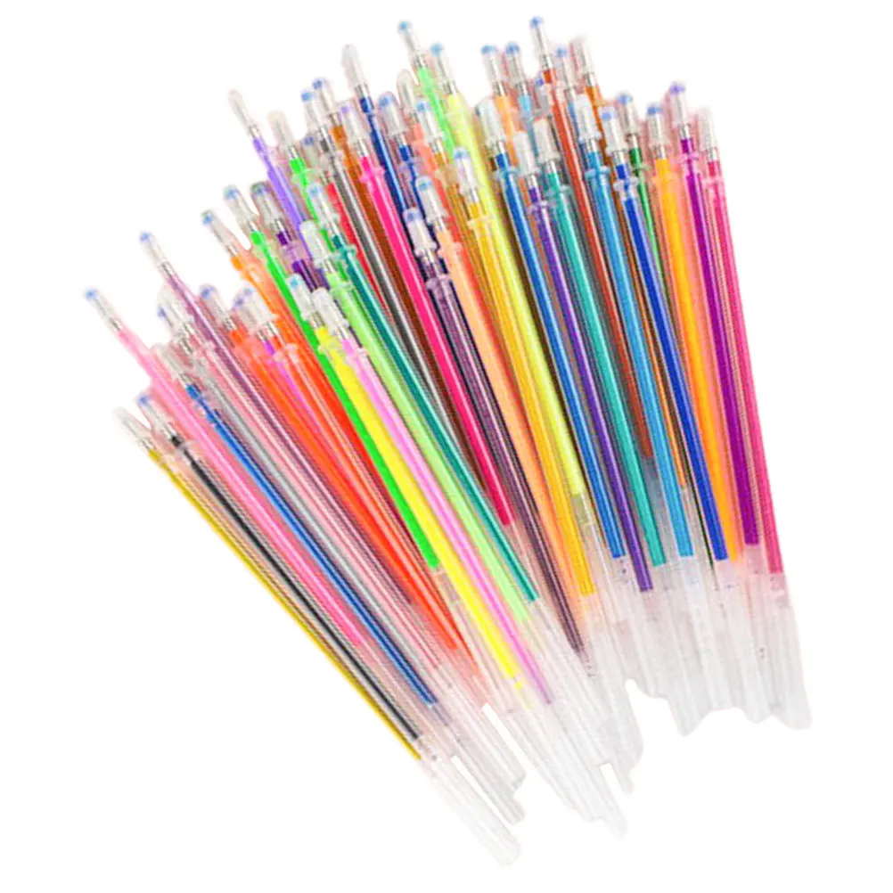 48Pcs Creative Colorful Pen Refills Glitter Effect Gel Refills for Neutral Pens Smooth Writing Refillable Ink for Teens Adults