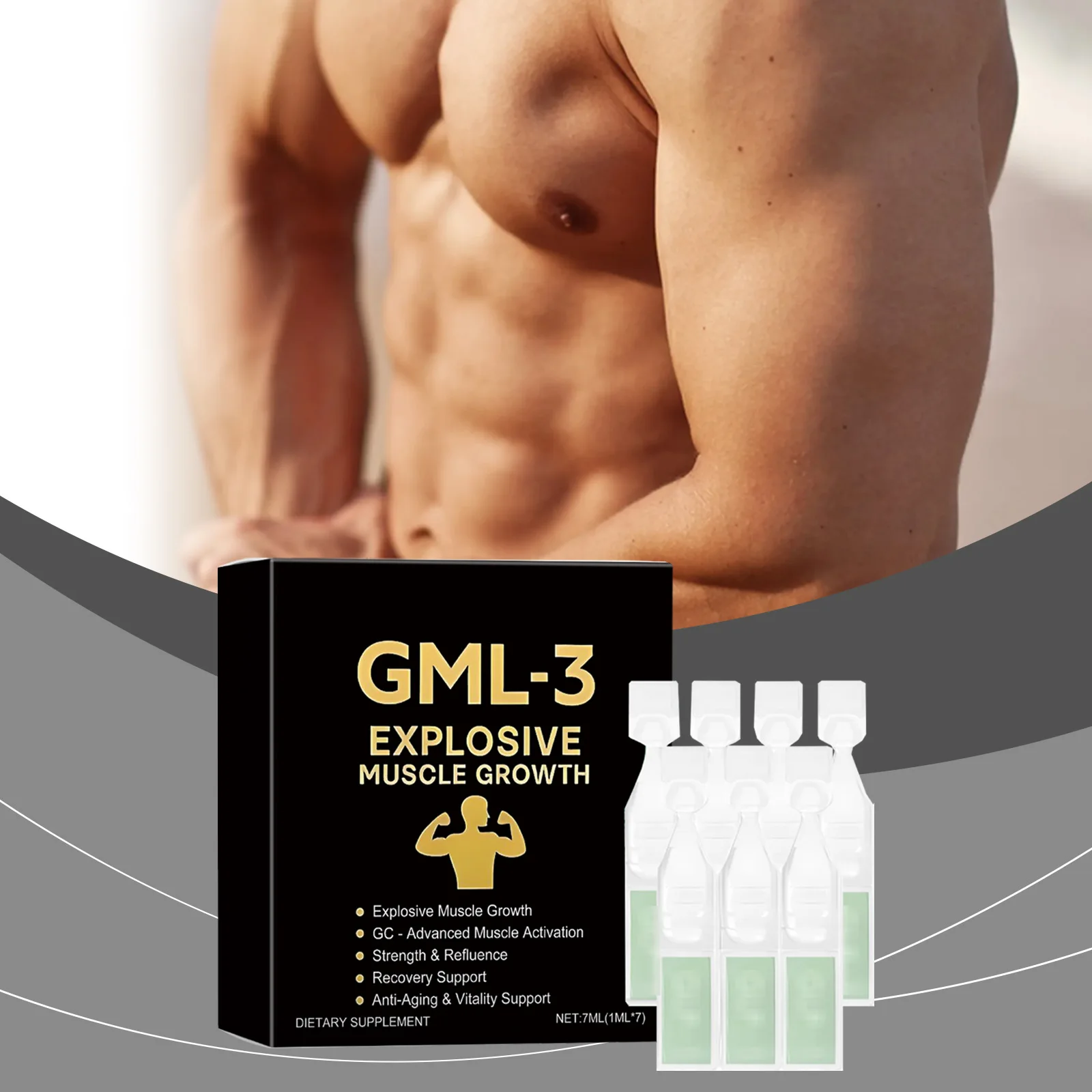 Men's Vitality Drops Enhance Physical Fitness Promote Muscle Growth Improve Sexual Function Promote Digestion Fat Reducing Drops
