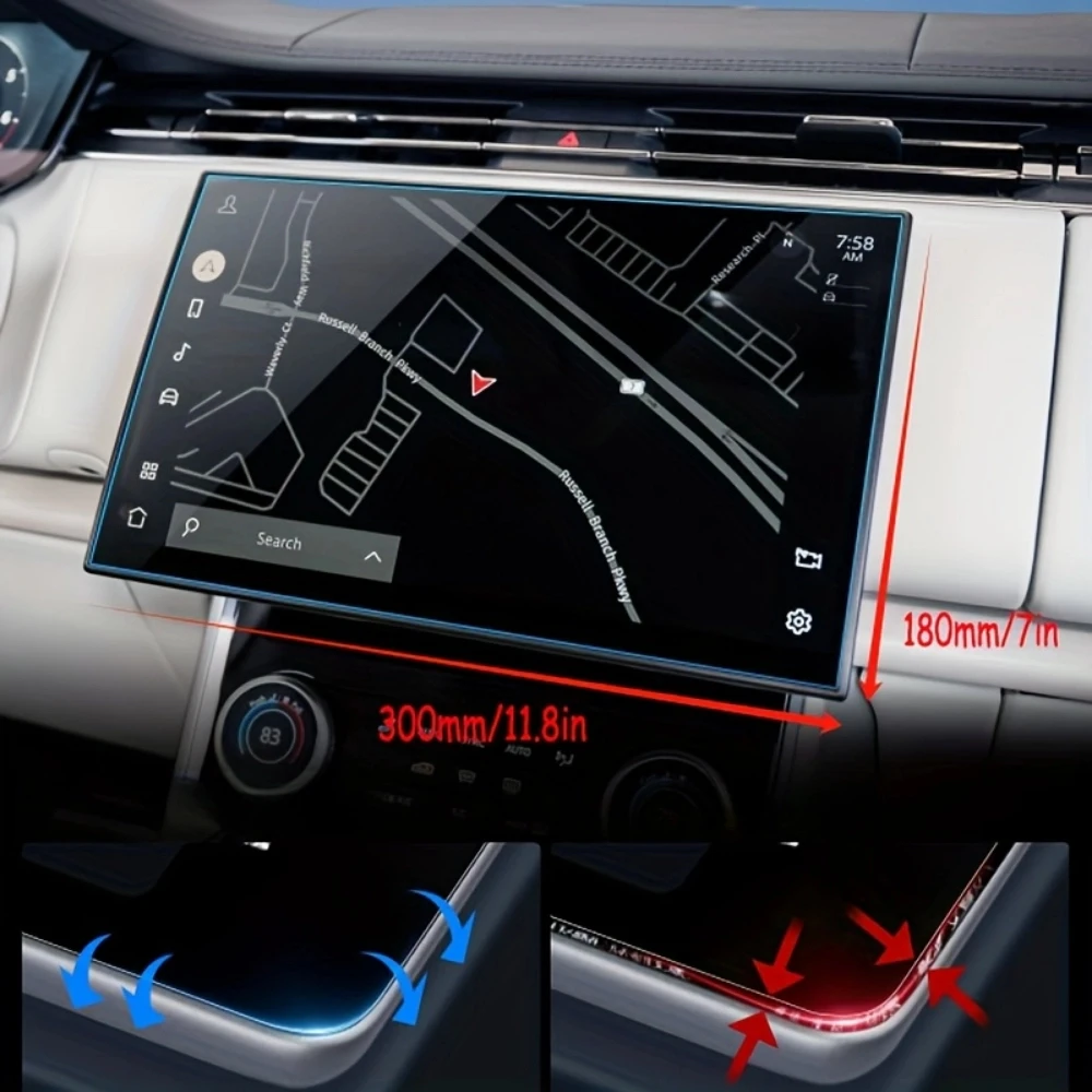 

13,1-дюймовый автомобильный GPS-навигатор, экран, аксессуары из закаленного стекла для Land Rover Range 2023-2025, устойчивая к царапинам защитная пленка