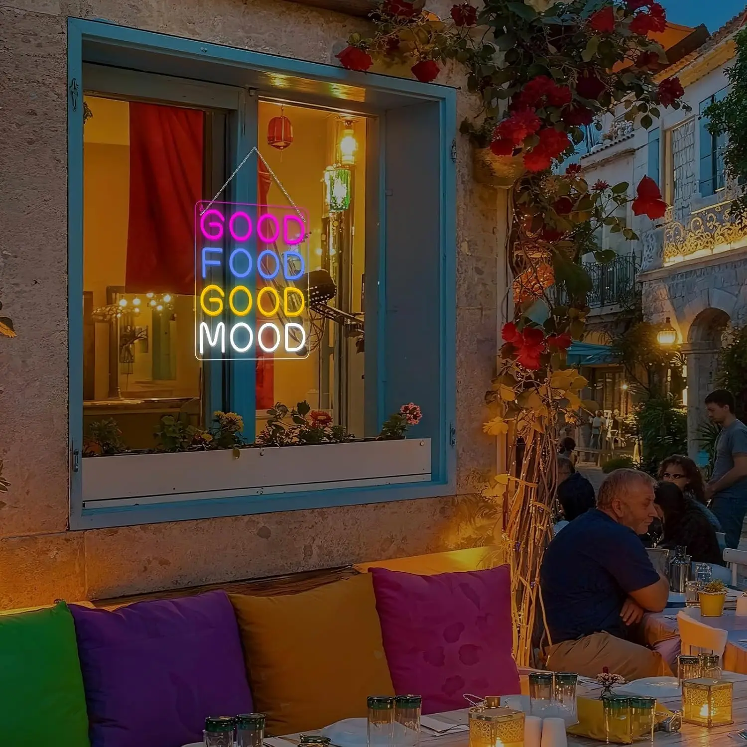 الغذاء الجيد المزاج الجيد النيون LED تسجيل الغذاء النيون علامات للجدار ديكور ضوء النيون مع USB بالطاقة لمتجر الوجبات الخفيفة مطعم الوجبات السريعة #4