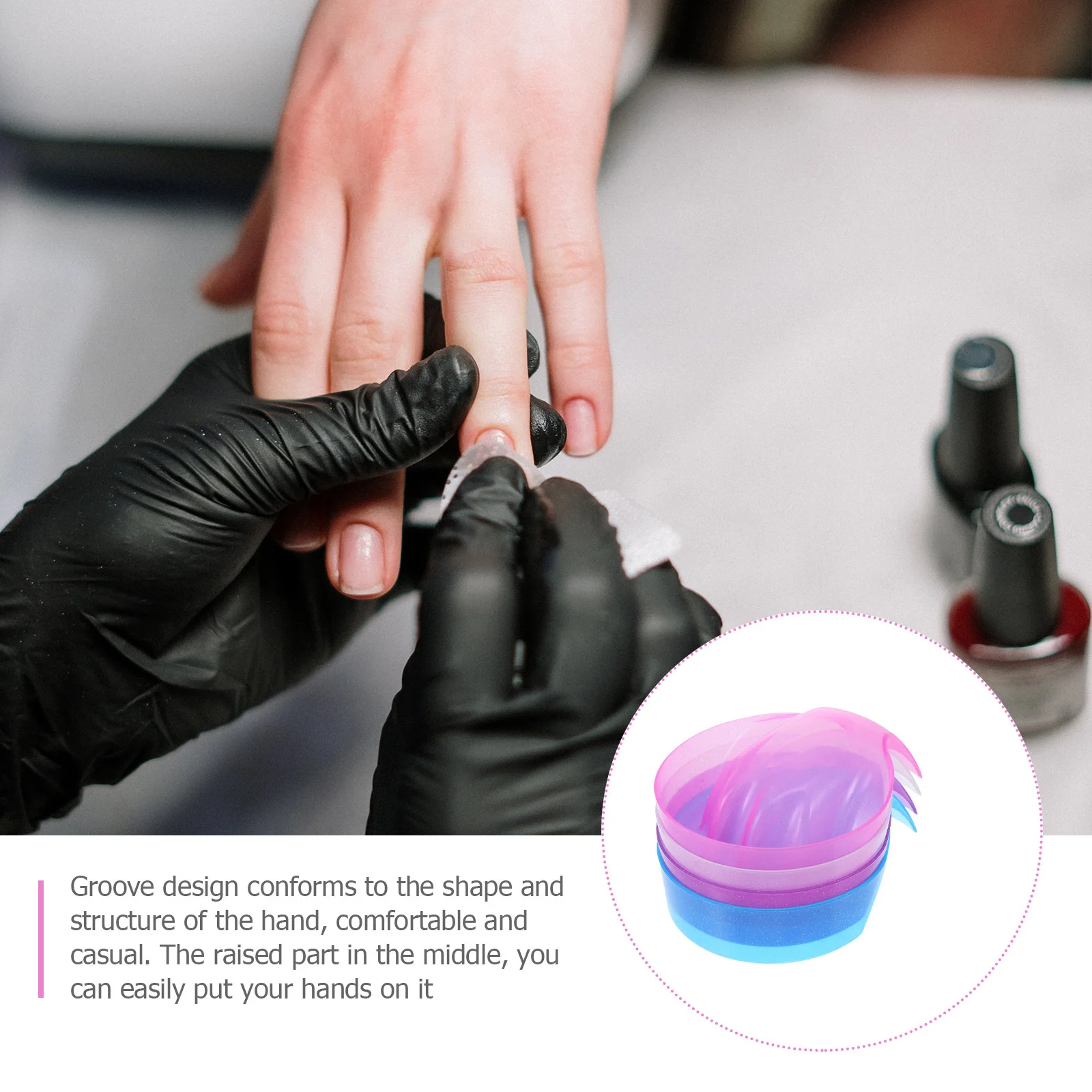4 قطعة وعاء نقع قسط مادة البولي بروبيلين طويلة الأمد مانيكير اليد نقع صينية أداة إزالة طلاء الأظافر مسمار الفن لوازم #3