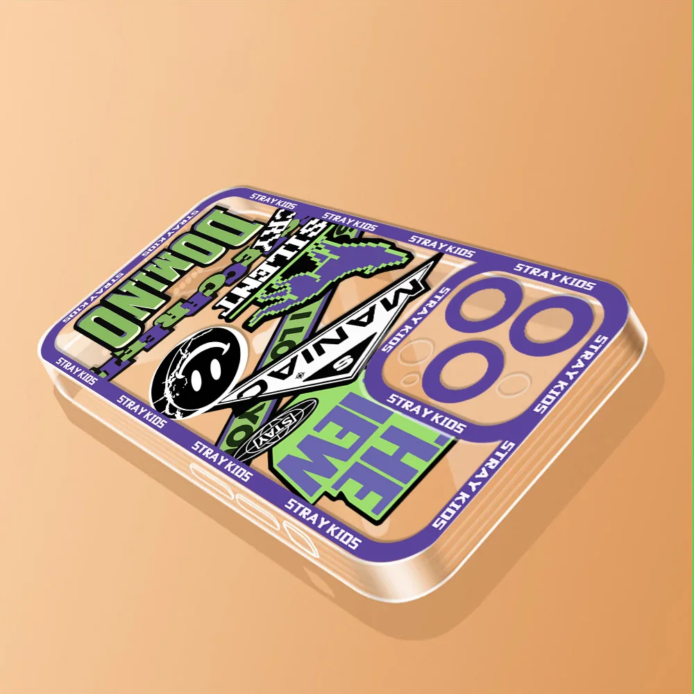 حافظة لهاتف آيفون S-Stray K-Kids 16e 16 15 14 13 12 11 Mini Pro Max X XR XSMax 7 8 Plus غطاء شفاف ناعم من البولي يوريثان الحراري #6