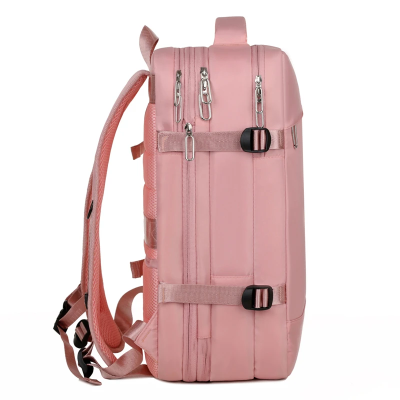 Bolsa Estética Multifuncional para Jovens, Mochila de Negócios Rosa para Laptop, Impermeável Travel Viral Back Pack, Nylon