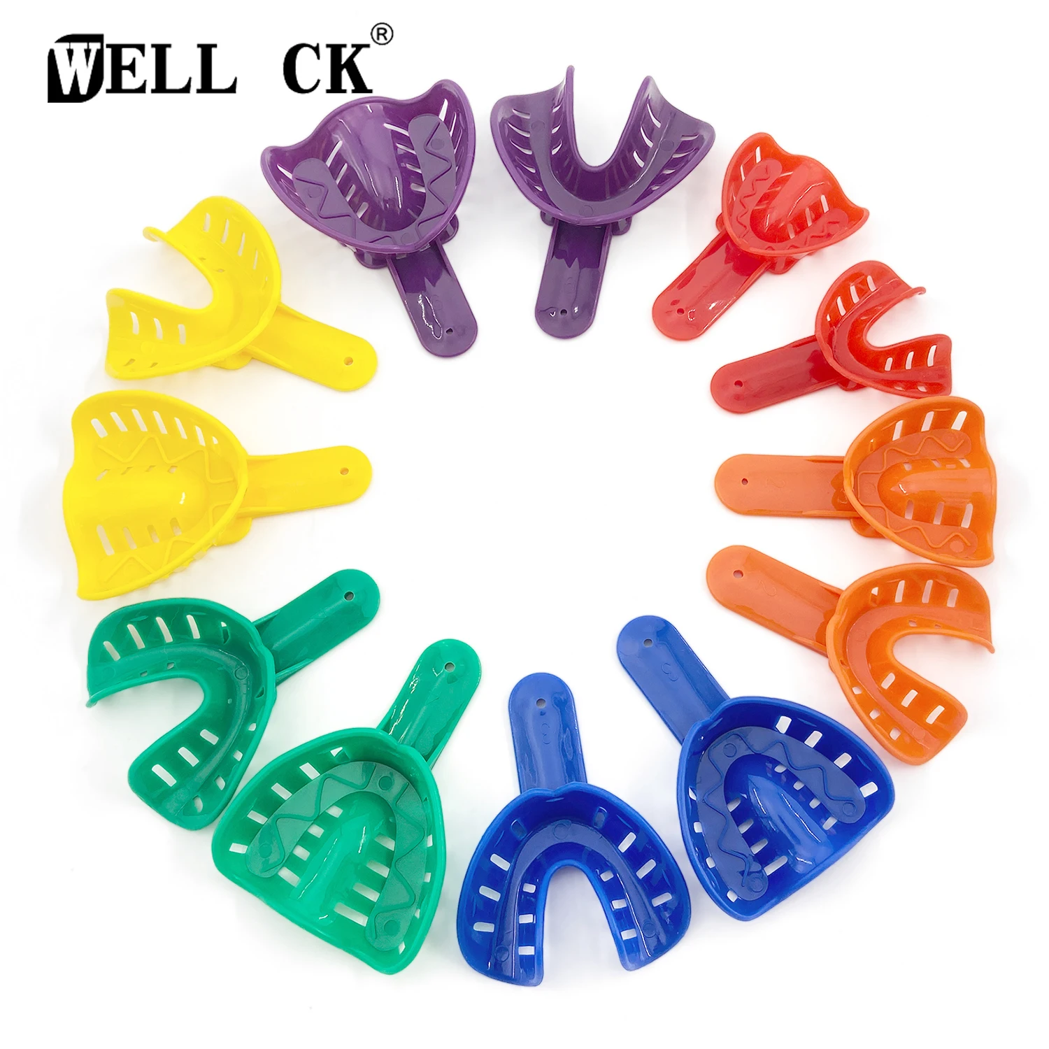 12Pcs/set Disposable Plastic Dental Impression Trays  Adult And Children  Central Supply Materials Teeth Holder Oral Care Tools