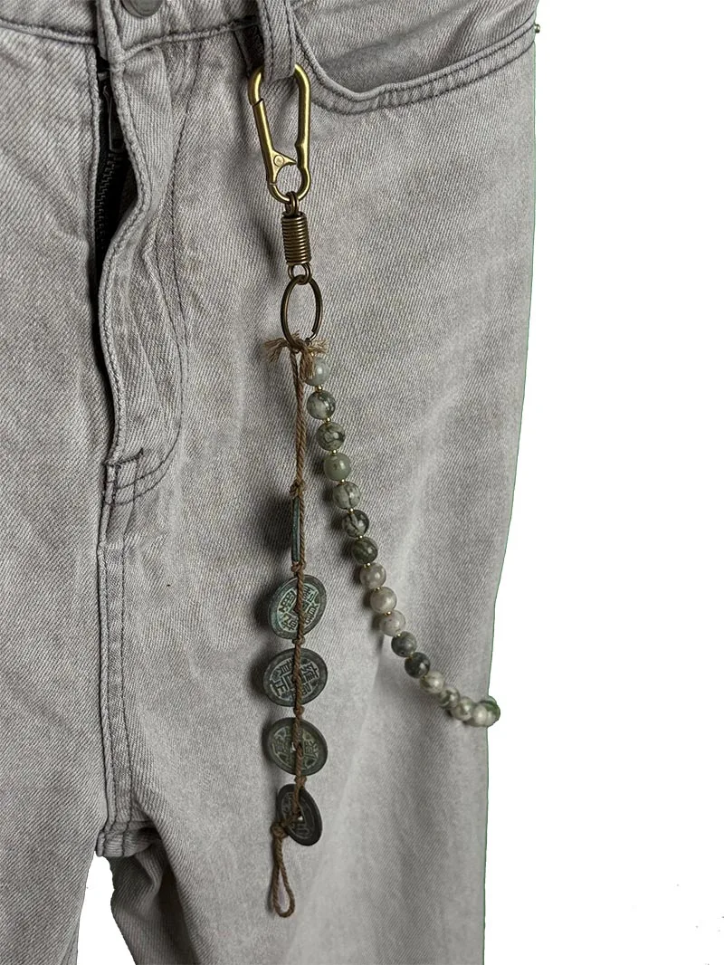 fogpiercex-レトロ中国風翡翠銅貨クリーンフィット衣類民族ベルトチェーンアクセサリー男性と女性用