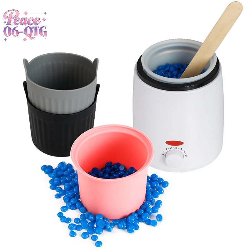 Hot Wax Warmer Heat-resisting Replacement Silicone Bowls Hair Removal Wax With Stirring Stick Non-Stick Pan Hair Removal Beauty