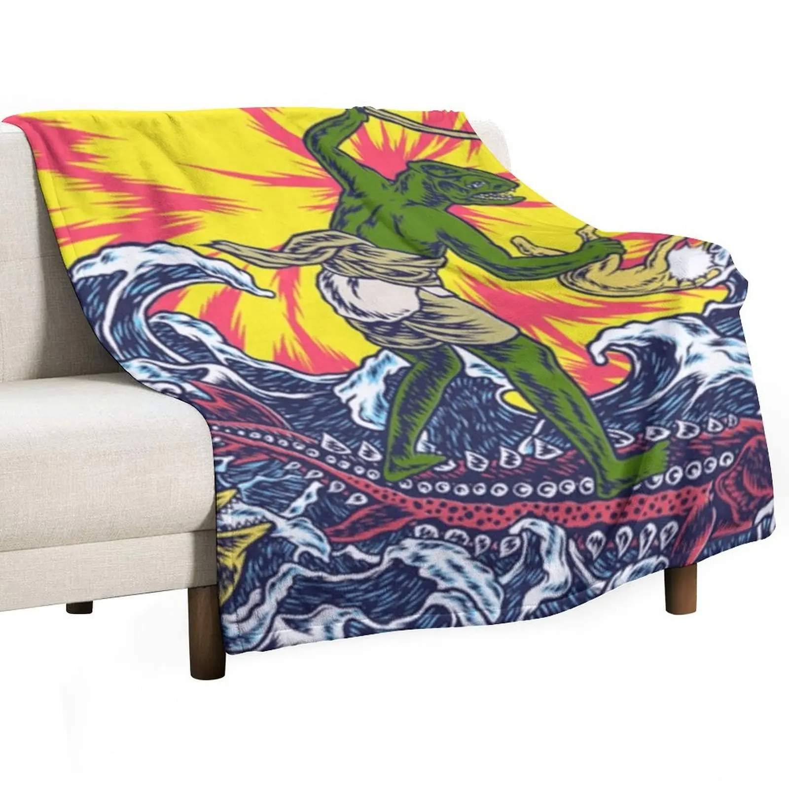 

King Gizzard Vintage Sea Throw Blanket Luxury Throw Bed linens blankets ands funny gift Blankets