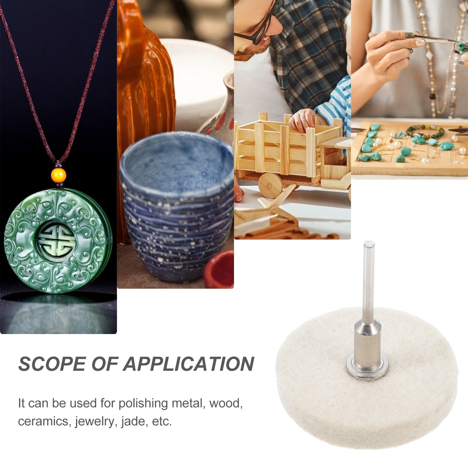 

4Pcs Wool Polishing Wheels High Quality Materials Excellent Effect Ceramics Jewelry Jade Buffing Grinding