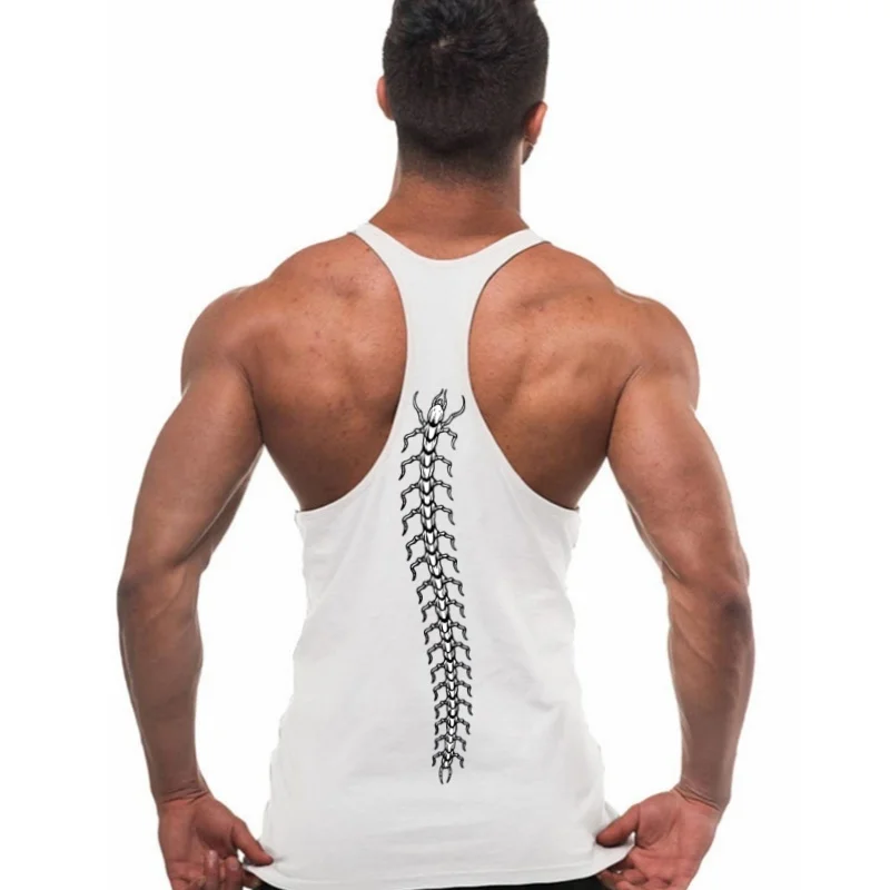 Tanque sem mangas masculino de musculação – colete fitness para academia, camiseta de algodão de alta elasticidade para treinamento de movimento dinâmico