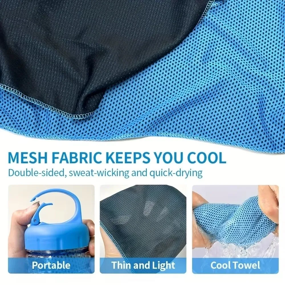 Portable Breathable Cooling Towel Ultra Soft Quick Drying Ice Wipes Sunstroke Prevention Lightweight Bath Beach Towel Summer