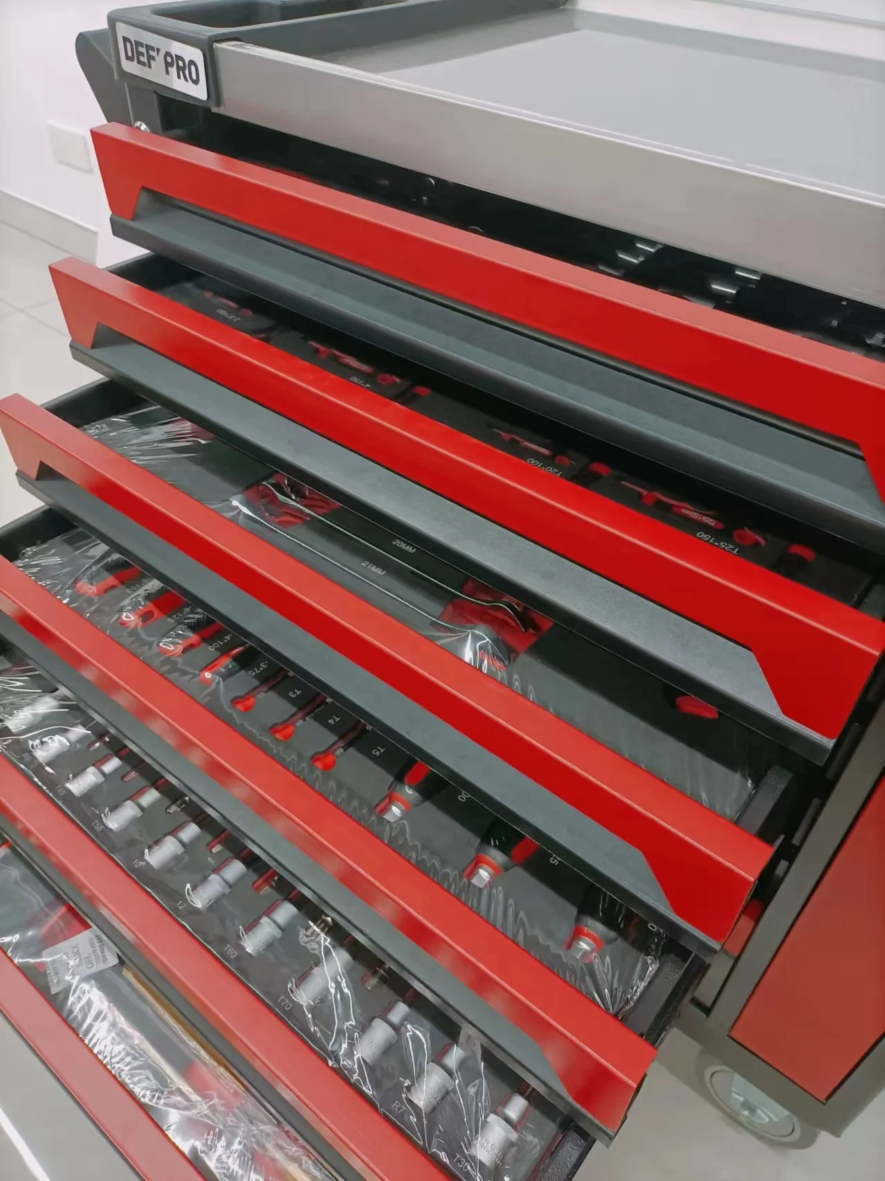 CE Certified 7-Drawer Rolling Toolbox High Quality Metal Chest 201 Pcs Tool Kit Auto Repair Workshop Trolley Cabinet Cart OEM