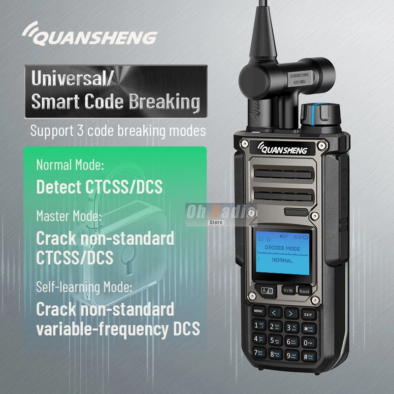Quansheng TK11(8) 10W Walkie Talkie AM FM SSB Receptor duplo 3000mAh Analisador de espectro de voz mágica Medidor de frequência AME Ham Radio